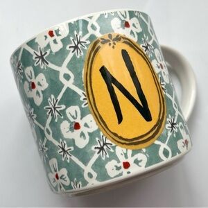 Anthropologie • Letter Initial N Mug Ceramic Alexandre Dumas